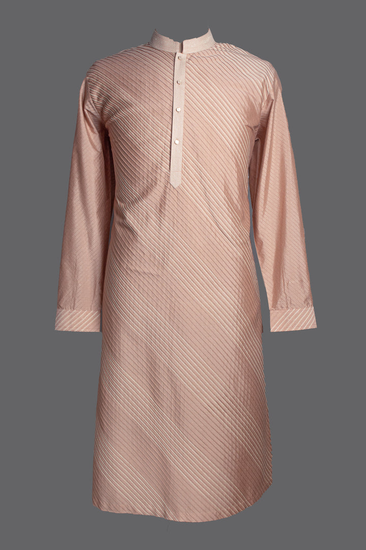 Light Brown Cotton Silk Kurta Set