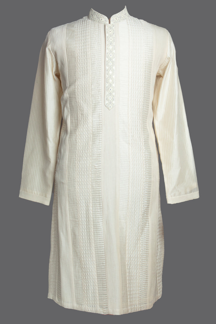 Off-White Chanderi Kurta Set