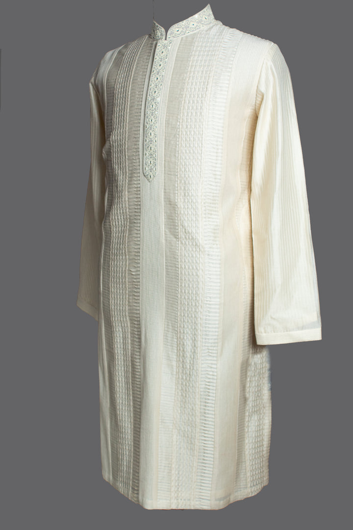 Off-White Chanderi Kurta Set
