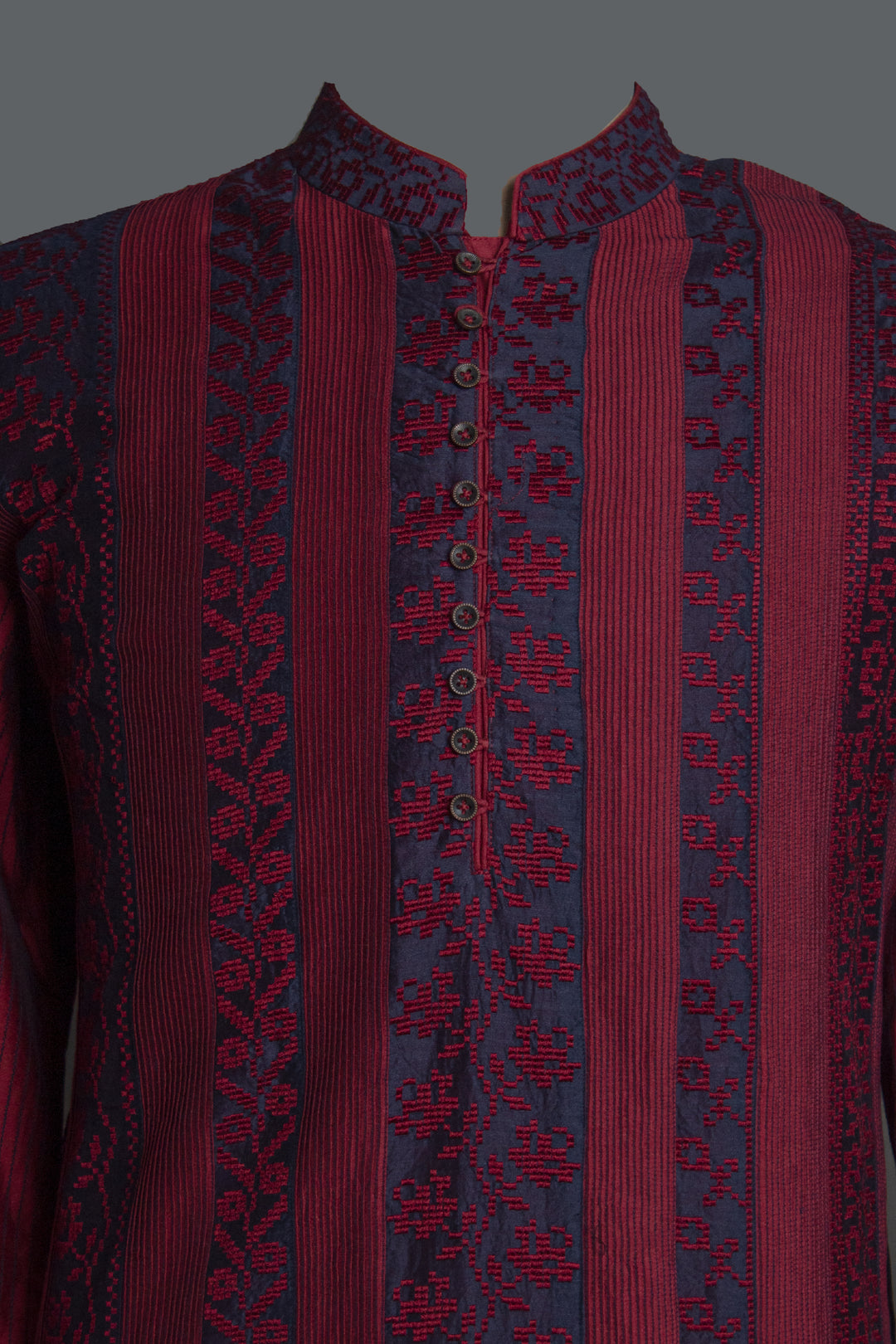Maroon Chanderi Kurta Set