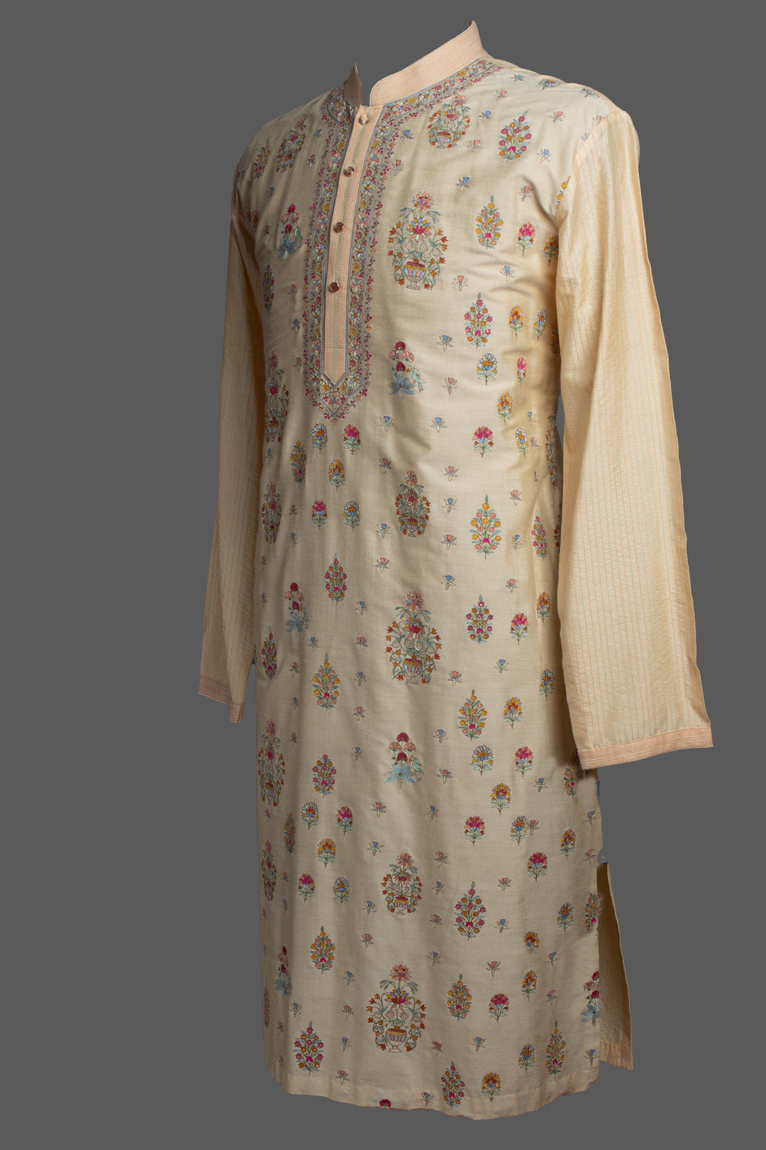 Peach Cotton Silk Kurta Set