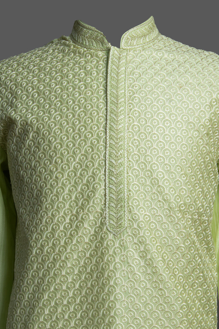 Mint Green Chanderi Kurta Set