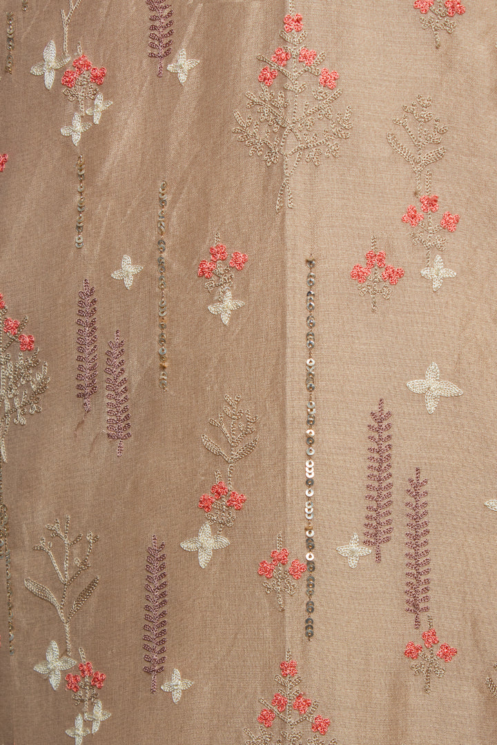 Beige Chanderi Kurta Set