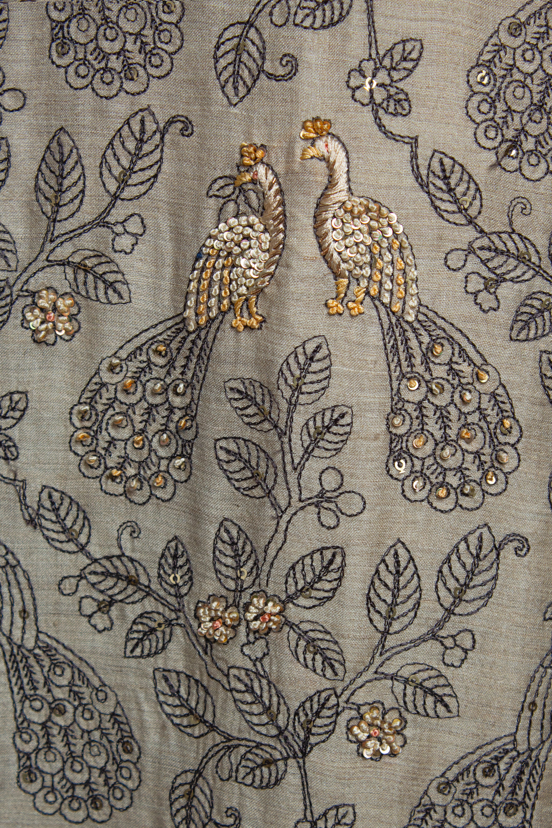 Beige Moonga Silk Kurta Set