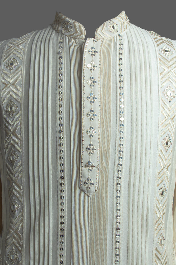 Off-White Chanderi Kurta Set