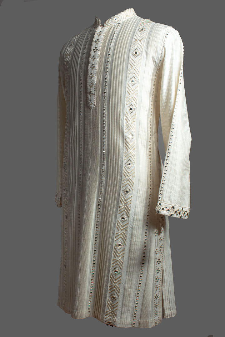 Off-White Chanderi Kurta Set