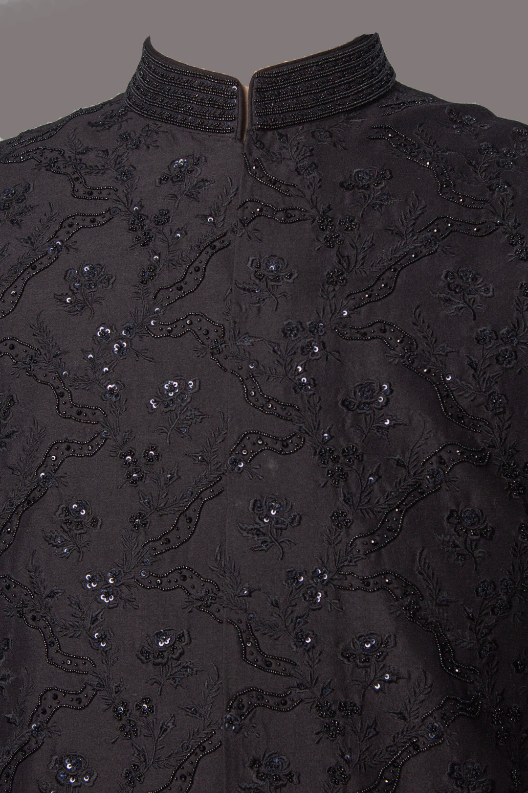 Black Cotton Silk Embroidered Bundi for Men | Designer Nehru Jacket | Festive & Wedding Wear