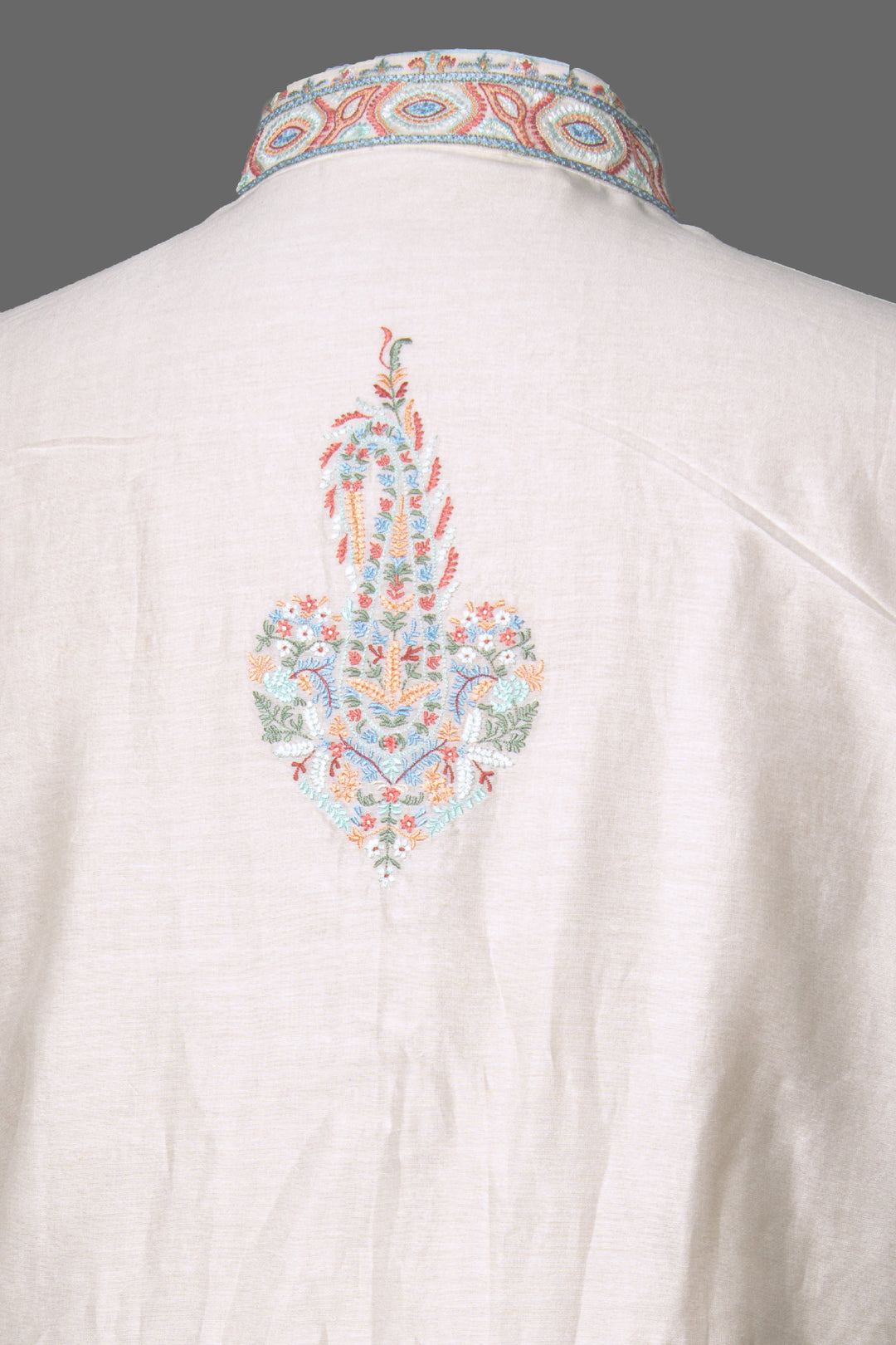 Off-White Chanderi Kurta for Men | Machine Embroidered Designer Kurta | Premium Festive &amp; Wedding Wear