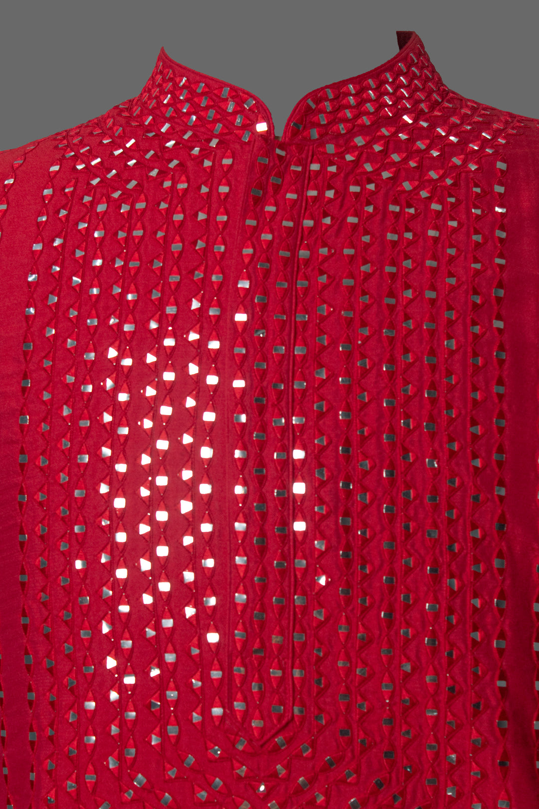 Red Chanderi Kurta Set