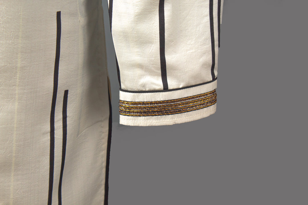 Off-White Silk Kurta for Men | Hand Embroidered &amp; Printed Designer Kurta | Luxury Festive &amp; Wedding Wear