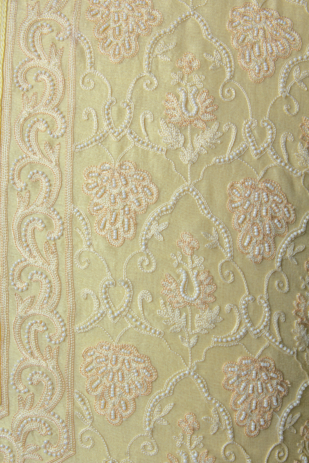 Lemon Yellow Chanderi Kurta Set with Aari & Hand Embroidery