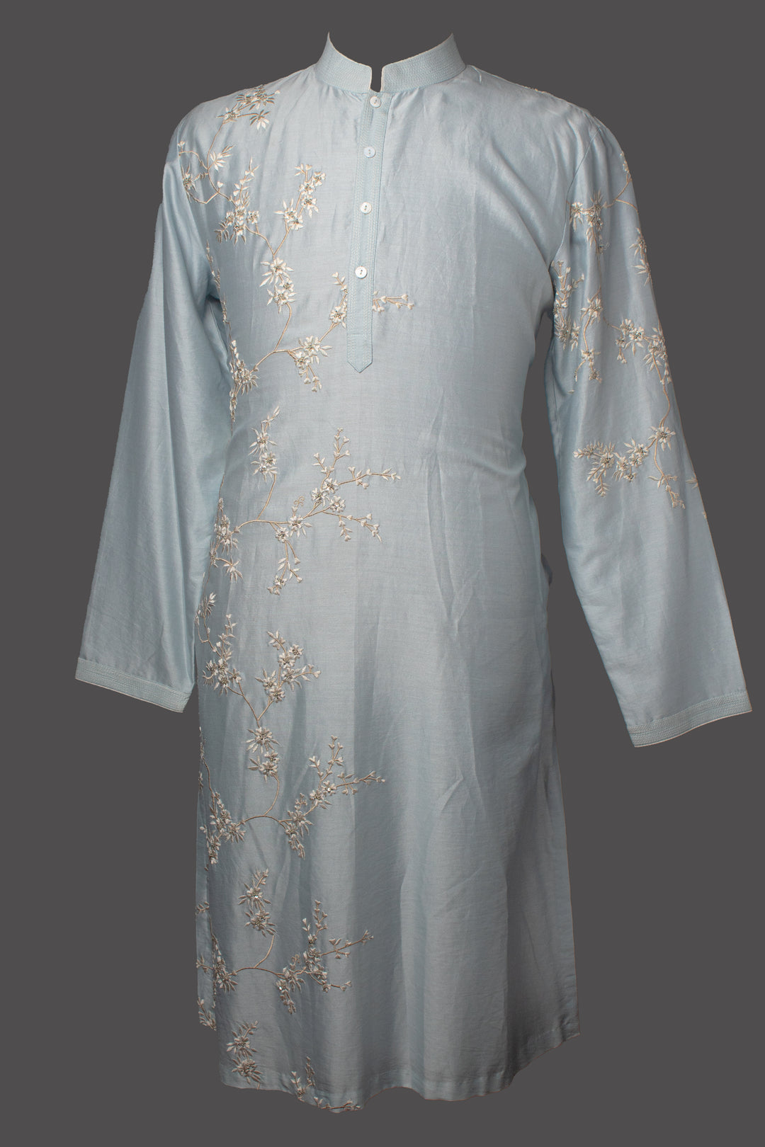 Sky Blue Kurta Set with Machine & Hand Embroidery