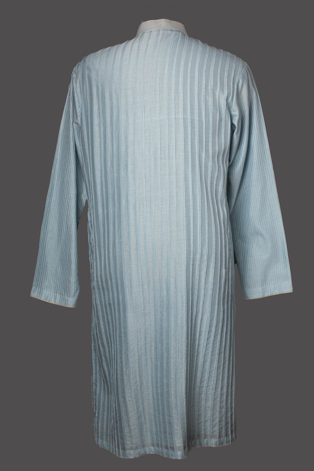 Sky Blue Chanderi Kurta Set with Aari Embroidery & Pintucks