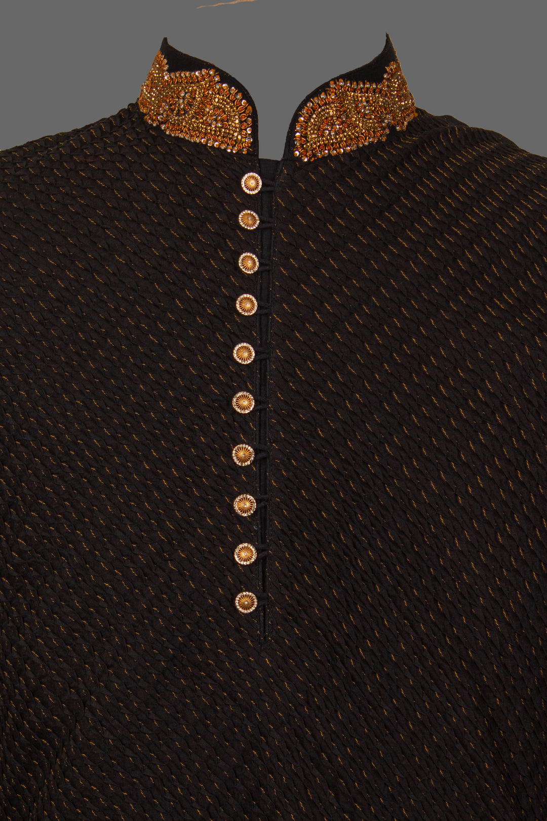 Black Cotton Silk Kurta for Men | Hand & Machine Embroidered Designer Kurta | Premium Wedding & Festive Wear