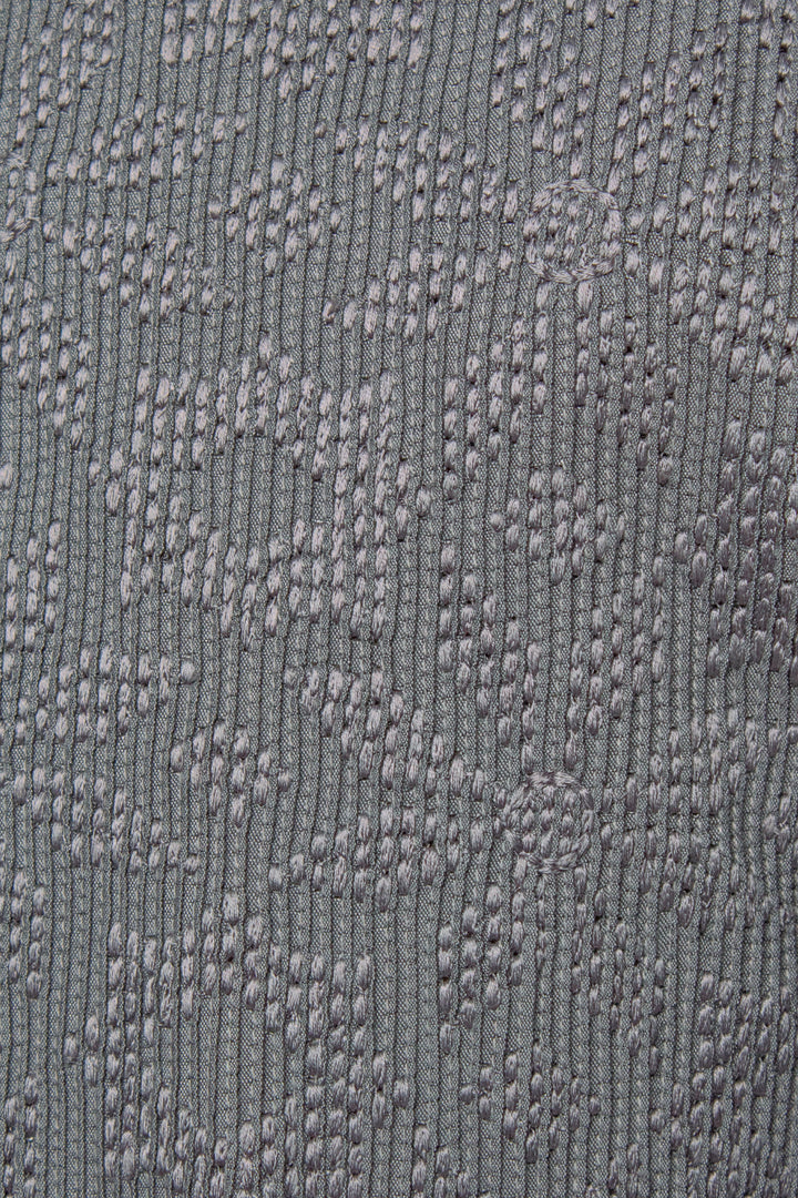 Grey Cotton Silk Kurta Set with Pintucks & Boota Embroidery