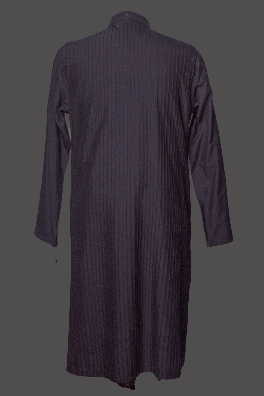 Navy Blue Cotton Silk Kurta Set with Machine Embroidery & Pintucks