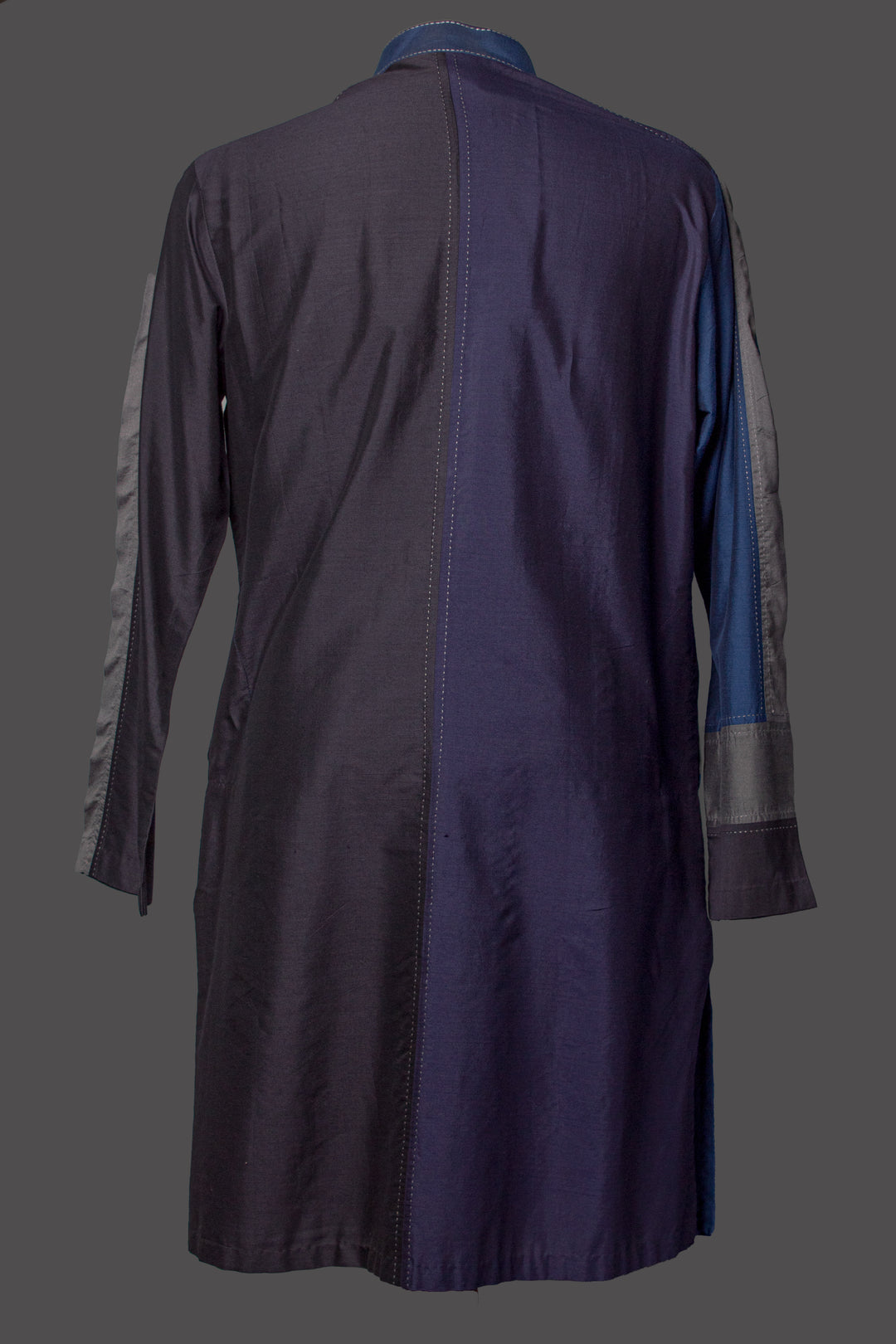 Multicolor Cotton Silk Kurta Set with Kantha Detailing & Cutwork Design
