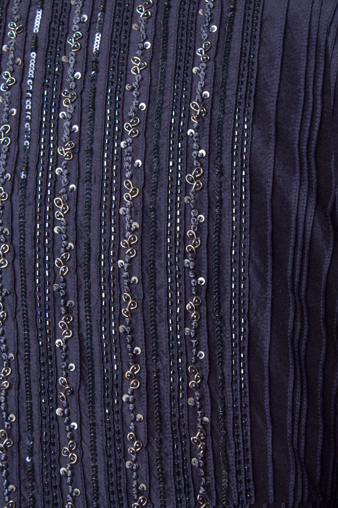 Navy Blue Chanderi Kurta Set with Pintucks & Hand Embroidery