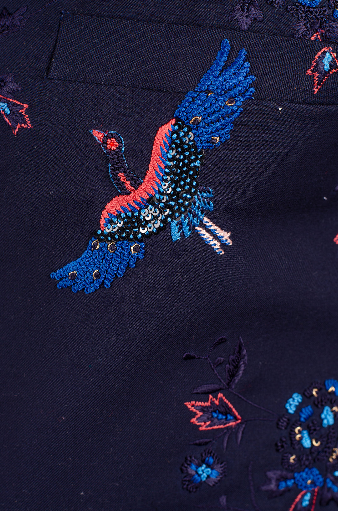 Men’s Blue Silk Bundi with Hand & Machine Embroidered Booti Work