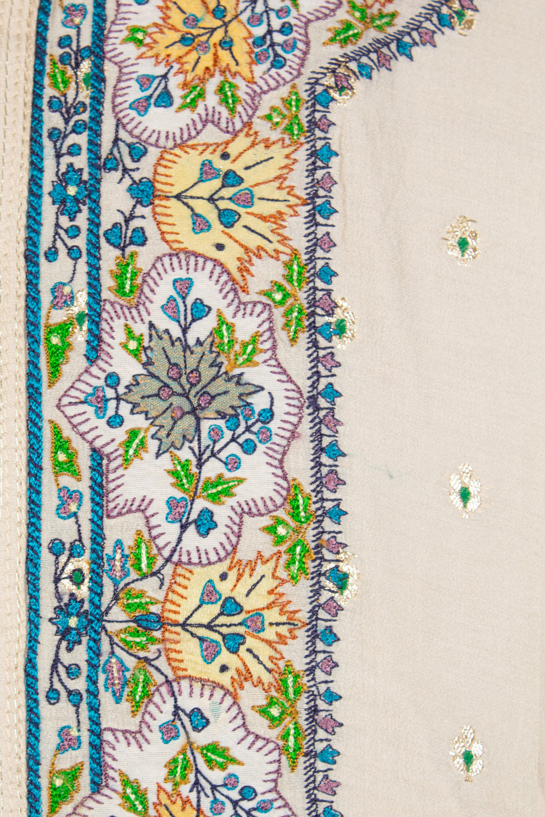 Cream Banarasi Kurta for Men | Kashmiri Embroidered Designer Kurta | Festive & Wedding Wear