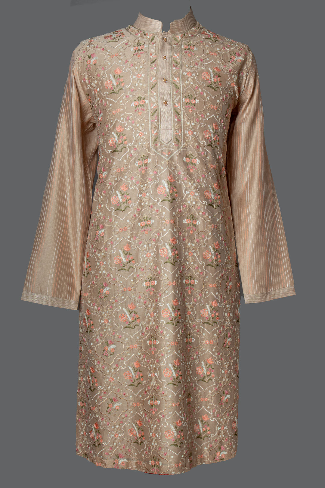 Beige Chanderi Kurta Set