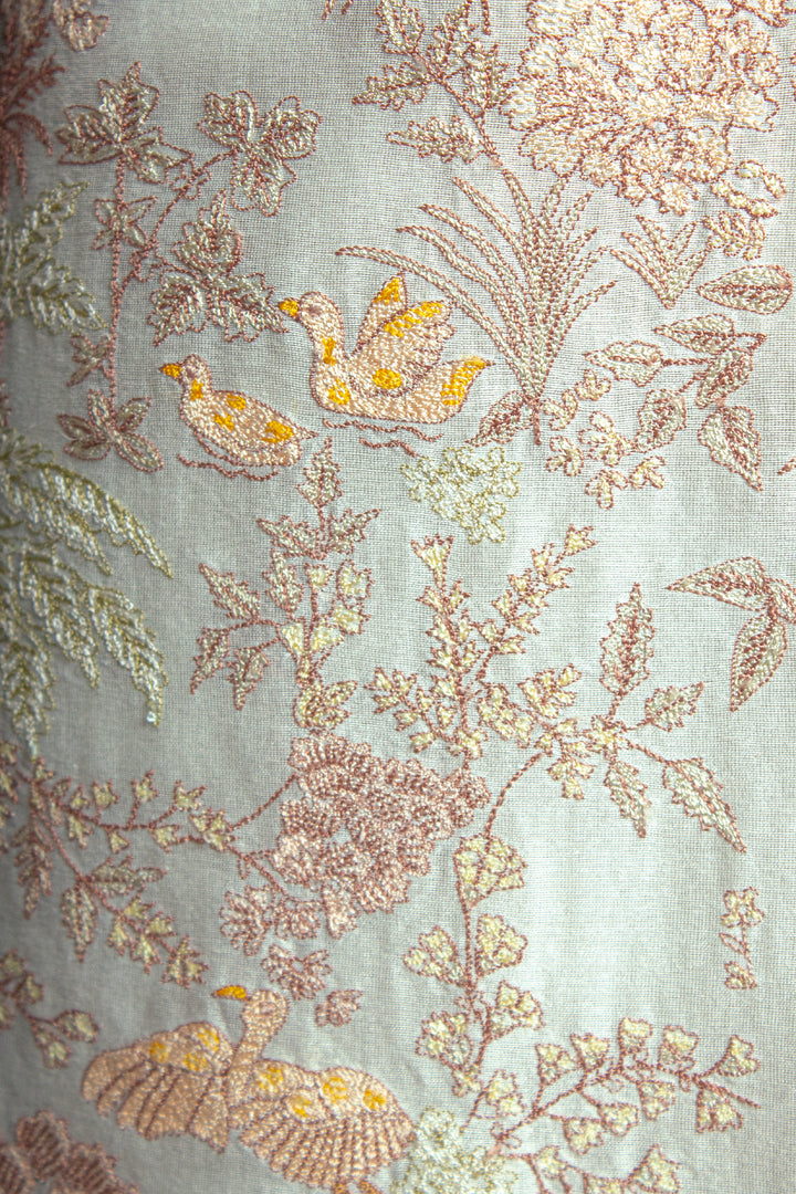 Aqua Chanderi Kurta Set