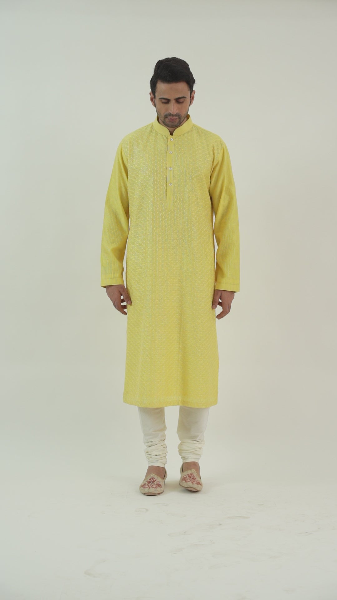 Yellow Embroidered Kurta