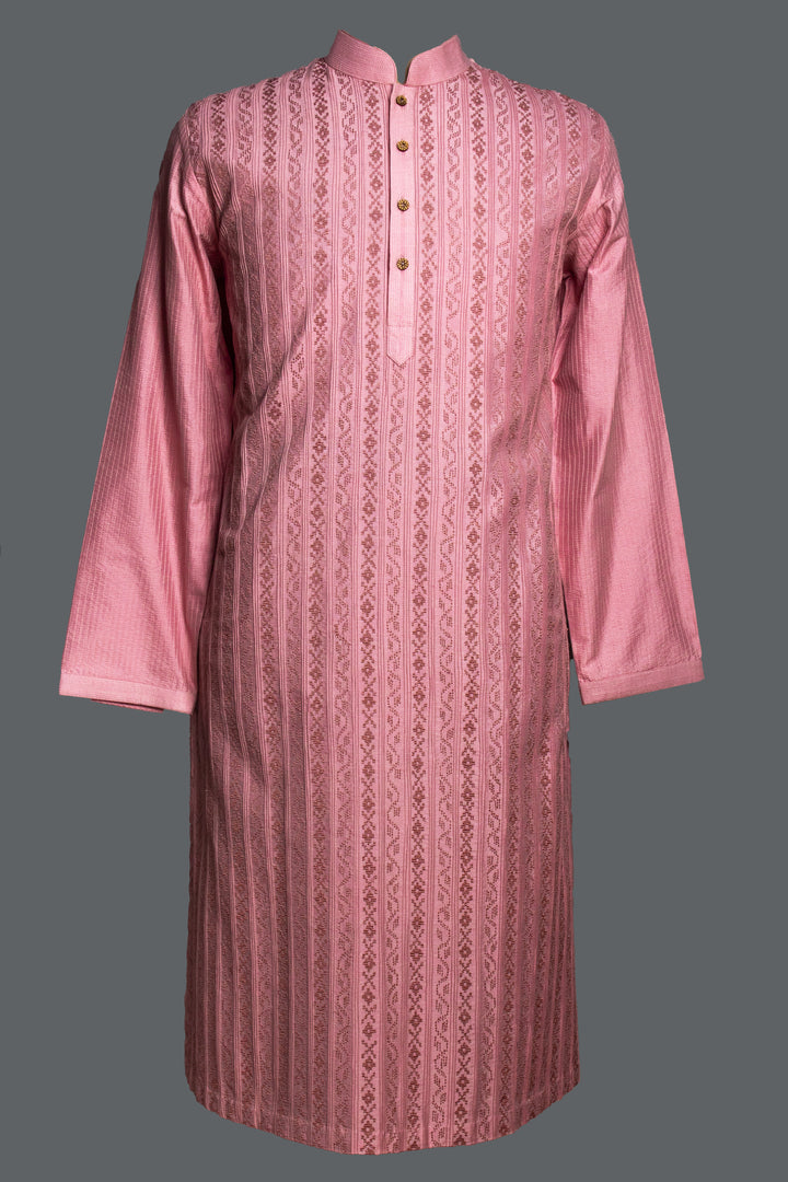 Onion Pink Cotton Silk Kurta