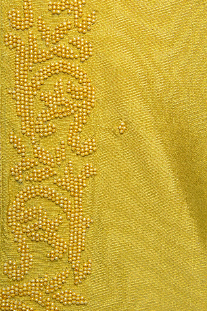 Lemon Yellow Cotton Silk Kurta Set