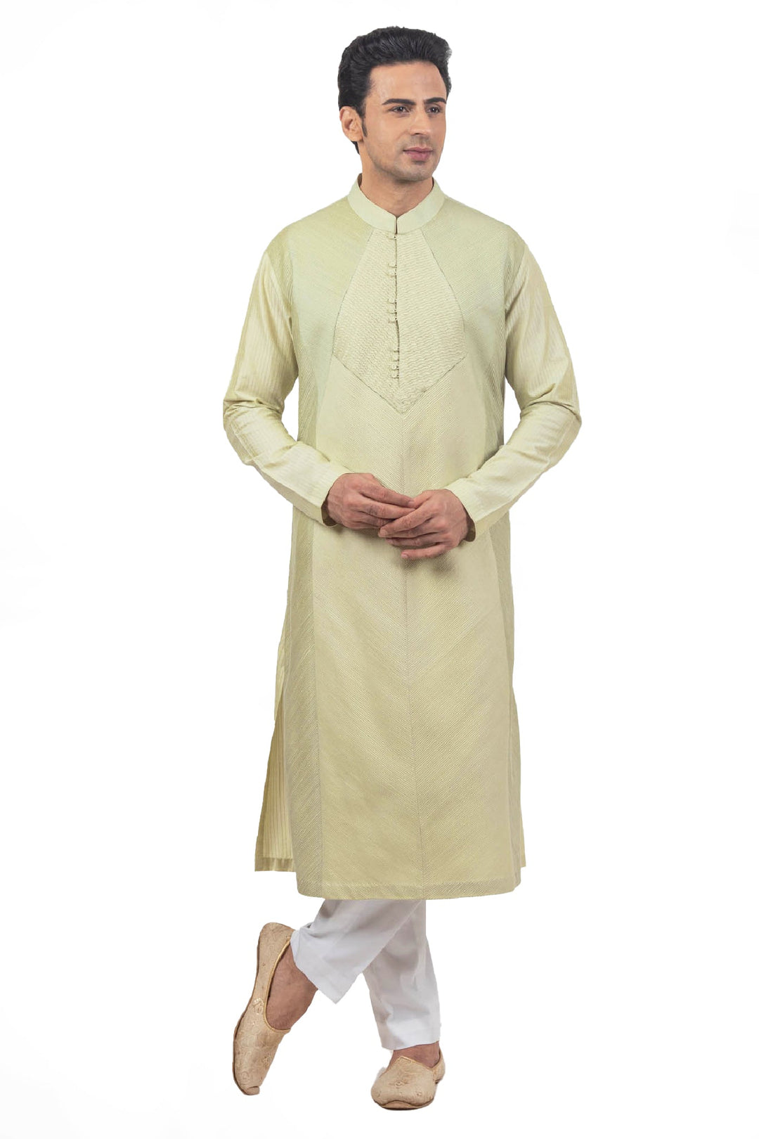 Green Textured Kurta Set